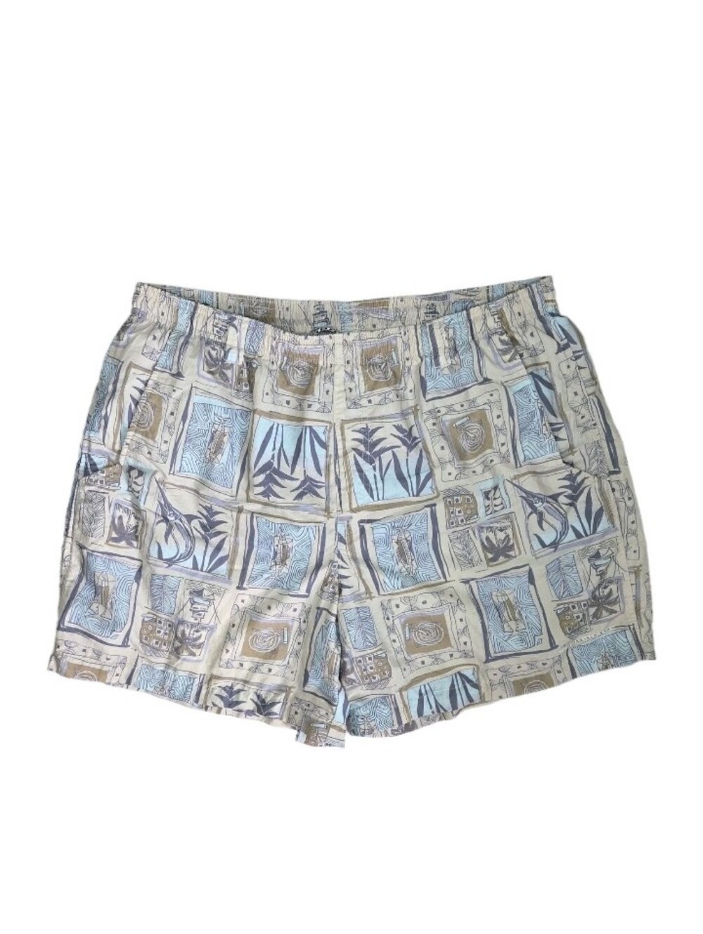 Columbia PFG Super Backcast 11 Watershorts Swim trunks Size L Tan Fish Print